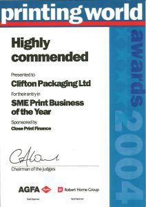 Printing World Highly Commended for SME Print Business of the Year