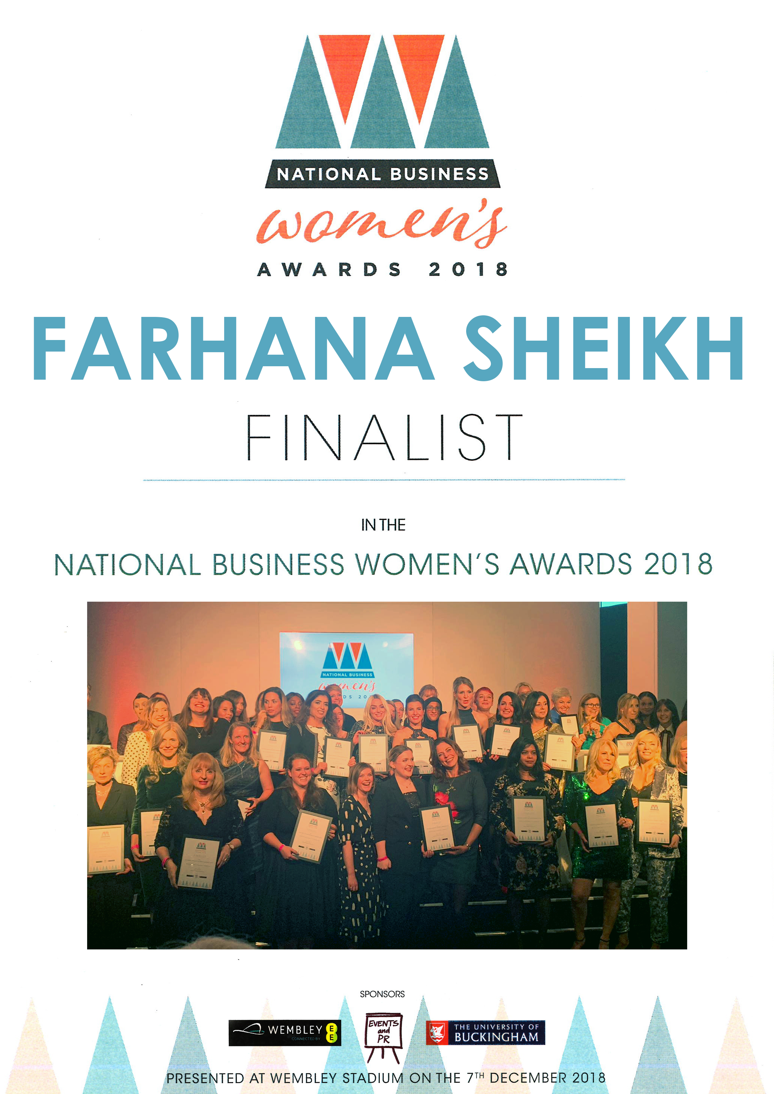 Farhana Sheikh Finalist National Business Women's Award 2018