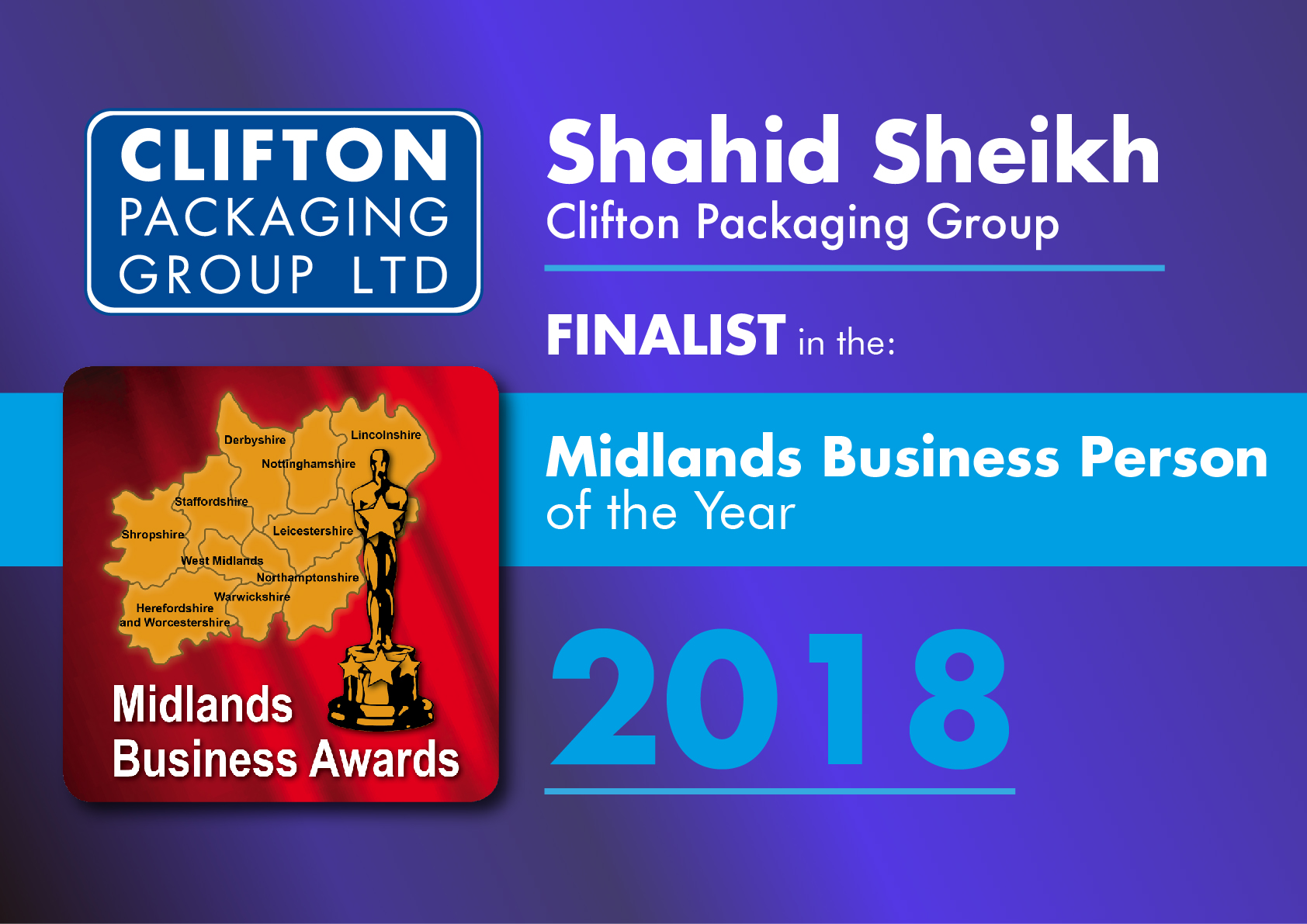 Shahid Sheikh OBE - Finalist in the Midlands Business Person of the Year 2018